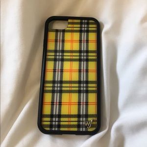Yellow plaid wildflower phones case